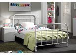 Einzelbett VIPACK "New York, Bettgestell Metall, pulverbeschichtet, in zeitlosem Design", weiß, B:125cm H:100cm L:210cm, Betten, Einzelbett, zwei Breiten und mehrere Farben zu Auswahl