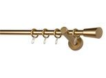 Gardinenstange GARESA "CLASSICO MOLIS", gold (goldfarben), L:150cm, Gardinenstangen, Gardinenstange, Vorhanggarnitur, verlängerbar, Wandmontage, Keil, mit Ringe und Haken