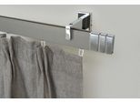 Gardinenstange GARESA "FLAT", silber (vernickelt, chromfarben), L:280cm, Aluminium, Gardinenstangen, Gardinenstange, Rechteckprofil, Wandmontage, perfekter Lauf, modern, verlängerbar