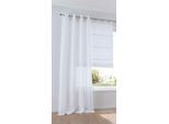Vorhang KUTTI "Metis Leinen" Gr. 1, weiß, B:140cm H:145cm, Leinen, Gardinen, Vorhang, blickdicht, natürliche Leinen-Gardine, einfarbig, pflegeleicht, Basic