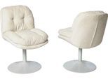 Schalenstuhl JAHNKE "KISS TWIST DUO", weiß (sanftes weiß, weiß, weiß, sanftes weiß), B:50,5cm H:80cm T:62cm, Polyester, Stühle, Schalenstuhl, 2er Set, drehbar, gepolstert, Metallgestell, B:50,5xT:62xH:80 cm