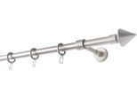 Gardinenstange GARESA "BASE", silber (mattchromfarben), L:430cm Ø:20mm, Kunststoff, Metall, Gardinenstangen, Gardinenstange, Vorhanggarnitur, Kunststoff, verlängerbar, Spitze, mit Ringe