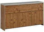 Highboard OTTO HOME "Maribo", beige (naturfarben), B:140cm H:80cm T:35cm, Sideboards, Highboard, Kommode im modernen Landhaus-Stil, mit Betontopplatte, Breite 140 cm