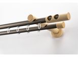 Gardinenstange GARESA "PANDORA", beige (mattchromfarben, natur), L:600cm Ø:20mm, Aluminium, Holzwerkstoff, Kunststoff, Gardinenstangen, Gardinenstange, Vorhanggarnitur,Innenlaufgarnitur, verlängerbar, Knopf m.runden Löcher