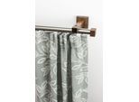 Gardinenschiene GARESA "Cubus, Quad Innenlauf", braun (chromfarben, nussbaum), L:210cm, Gardinenstangen, Gardinenschiene, Innenlauf-Vorhanggarnitur, verlängerbar, Holz-Aluminium