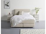 Boxspringbett "Zalia erhältlich in verschiedenen Breiten, inkl. Toppper", beige (hellgrau), B:145cm L:217cm, LEGER HOME BY LENA GERCKE, Komplettbetten, Boxspringbett, wahlweise mit Bonnell- oder 7-Zonen-Tonnentaschenfederkern