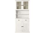 Buffet OTTO HOME "Liotta", weiß, B:80cm H:180cm T:34cm, Massivholz, Schränke, Buffet, mit 1 Schubkasten u. 3 verstellbare Einlegeböden, massives Kiefernholz