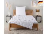 Daunenbettdecke + Kopfkissen OTTO HOME "TAMINS, Bettdecke 135x200 cm und 155x220 cm, 2-tlg.", weiß, B/L: 155cm x 220cm Anzahl Teile 1, B/L: 80cm x 80cm Anzahl Teile 1, Bezug: Baumwolle Füllung: Entendaune/-feder, leicht, Bettdecken Bezug: 100% Baumwolle. Kopfkissen Bezug: 100% Baumwolle. Bettdecken Füllung: 100% Daunen. Kopfkissen Füllung: 85% Federn, 15% Daunen, Bettwaren-Sets, Daunenbettdecke +