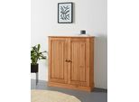 Garderobenschrank OTTO HOME "Liotta", beige (natur gebeizt, gewachst), B:88cm H:100cm T:34cm, Massivholz, Schränke, Garderobenschrank, mit 2 verstellbare Einlegeböden, aus massivem Kiefernholz