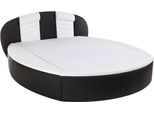 Rundbett, schwarz (schwarz, weiß), B:180cm L:230cm, Bezug Bett: Kunstleder;Bonnell-Federkernmatratze: 51% Polypropylen, 39% Polyester, 10% Baumwolle;Kaltschaummatratze: 100% Polyester, Bezug abnehm- und waschbar bis 60C, WESTFALIA SCHLAFKOMFORT, Betten, Rundbett, mit Bettkasten