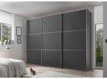 Schwebetürenschrank STAUD "Includo, kurze Lieferzeit: "Premium Variante in Weiß in 249cm Breite", schwarz (dekor vulkan), B:298cm H:222cm T:68cm, Holzwerkstoff, Schränke, Schwebetürenschrank