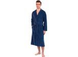 Bademantel FRAMSOHN FROTTIER "Leichter Bademantel Herren" Gr. XL, blau (jeansblau), L:120cm, Jersey, Hausmäntel, Bademantel, Besonders leichter Jerseybademantel