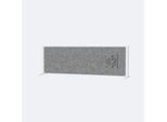 MAUL Akustik-Tischtrennwand MAULconnecto, Standfüße, B 1600 x T 40 x H 500 mm, Akustikvlies/Aluminium/Stahl, Vlies dunkelgrau/Profil weiß