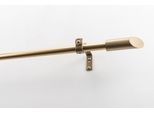 Gardinenstange GARESA "ZYLI mit offenem Träger", gold (mattgoldfarben), L:480cm, Holzwerkstoff, Metall, Gardinenstangen, Gardinenstange, Vorhanggarnitur, verlängerbar, Knopf abgeschrägt, ohne Ringe
