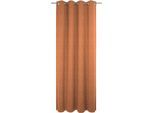 Vorhang WIRTH "Trondheim B", orange (terra), B:132cm H:365cm, Chenille, Polyacryl, Gardinen, Vorhang