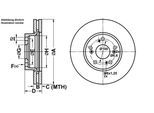 ATE Bremsscheibe 24012501871 belüftet 280mm 25mm für HONDA