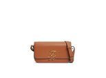 Umhängetasche TOMMY HILFIGER "TH SCRIPT FLAP CROSSOVER", Mädchen, Gr. B/H/T: 22,5cm x 12cm x 6cm, braun (cognac), Leder, Taschen Umhängetasche, Schultertasche, Handtasche, Mulitfach, Clutch mit Logo