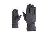Multisporthandschuhe ZIENER "IWO-Z AS TOUCH unisex", Gr. 9, schwarz (schwarz mélange), Obermaterial: 100% Polyester; Innenseite: 100% Polyester; Futter: 100% Polyester; Futter 2: 100% Polyamid, Handschuhe