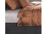 Bettlaken ZO HOME "Satinado", rosa (canyon, rose), B:160cm L:290cm, Mako-Satin, Obermaterial: 100% Baumwolle, Bettlaken, Bettlaken, Laken aus 100% Baumwolle, hochwertiges Mako-Satin, Betttuch ab 90x200