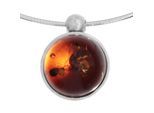 Kette mit Anhänger OSTSEE-SCHMUCK "- Gleiter-Kugel 16 mm-Sarah Vicenca - Silber 925/000 - Bernstein" Gr. 42, silber (silber 925, silberfarben, weiß), Halsketten, Damen, 42, Silber 925 (Sterlingsilber)