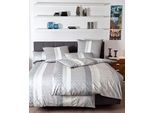 Bettwäsche JANINE "Svenn", taupe, B/L: 135cm x 200cm, 1 Stk., 1 Stk., Satin, B/L: 80cm x 80cm, 2 Stk., Satin, Obermaterial: 100% Baumwolle, Bettwäsche, Bettwäsche, in Gr. 135x200, 100% Baumwolle, grafisches Motiv, tolle Qualität