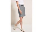Minirock CECIL, Damen, Gr. L (42), grün (schwarz balmy khaki), Stoff, 73% Polyester, 24% Viskose, 3% Elasthan, gestreift, normal knieumspielend, Röcke Minirock, mit Tunnelzugband