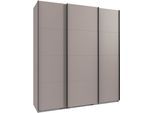 Kleiderschrank WIMEX "Mugano, Made in Germany, Lieferung bis in Deine Etage und Stellort", schwarz (saharagrau, griffe schwarz), B:180cm H:208cm T:65cm, Holzwerkstoff, Schränke, Kleiderschrank, 3 Schwebetüren, große Größen, mit oder ohne Spiegel, Metallgriffe