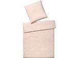 Bettwäsche ELEGANTE "Breezee", rot (apricot), B/L: 155cm x 220cm, 1 Stk., 1 Stk., Halbleinen, B/L: 80cm x 80cm, 2 Stk., Halbleinen, Obermaterial: 50% Baumwolle, 50% Leinen, Bettwäsche, Bettwäsche, angenehmes Hautgefühl