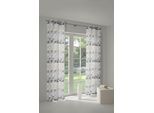 Vorhang WIRTH "Berlare", grau (hellgrau), B:132cm H:165cm, Jacquard, Baumwolle, Polyester, Gardinen