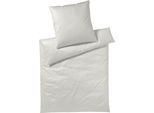Bettwäsche YES FOR BED "Pure & Simple Uni in Gr. 135x200, 155x220 oder 200x200 cm", weiß (wollweiß), B/L: 200cm x 200cm, 1 Stk., 2 Stk., Mako-Satin, B/L: 80cm x 80cm & 80cm x 80cm, 3 Stk., Mako-Satin, Obermaterial: 100% Baumwolle, Bettwäsche, Bettwäsche, Bettwäsche aus Baumwolle, zeitlose Bettwäsche mit seidigem Glanz