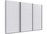 Kleiderschrank WIMEX "Mugano, Made in Germany, Lieferung bis in Deine Etage und Stellort", schwarz (weiß, griffe schwarz), B:313cm H:236cm T:65cm, Holzwerkstoff, Schränke, Kleiderschrank, 3 Schwebetüren, große Größen, mit oder ohne Spiegel, Metallgriffe