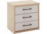 Nachtschrank PRIESS "Warburg hochwertiges Möbelstück aus Deutschland", grau (eiche artisan, sandgrau), B:50,5cm H:48cm T:35,5cm, Holzwerkstoff, Schränke, Nachtschrank, aufgebaut geliefert Schubkästen mit Selbsteinzug und Metallgriffen