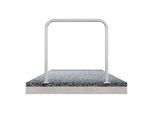 Schake Abweisebügel aus Stahlrohr Ø 48 x 2,5 mm Breite: 1500 mm, Höhe: 1000 mm ohne Querholm, zum Aufdübeln (448_53)