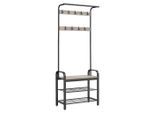 Boxxx Garderobe Vasagle, Grau, Schwarz, Metall, Holzwerkstoff, 72x183x33.7 cm, Garderobe, Garderoben-Sets & Serien, Garderoben-Sets