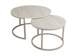 Couchtischset, Hellgrau, Metall, Holzwerkstoff, 2-teilig, rund, C-Form, rund, 60-80x42-45x60-80 cm, einfacher Aufbau, Wohnzimmer, Wohnzimmertische, Couchtische, Couchtische Metall