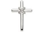Kreuzanhänger JOBO "Anhänger Kreuz Silberkreuz schmal 28 mm", silber (silber 925, weiß), Schmuckanhänger, Damen, Silber 925 (Sterlingsilber), 925 Silber rhodiniert mit 9 Zirkonia
