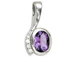 Kettenanhänger JOBO "Anhänger Silberanhänger 19 mm", lila (lila, lila), Schmuckanhänger, Damen, Silber 925 (Sterlingsilber), Kettenanhänger, 925 Silber rhodiniert mit Zirkonia