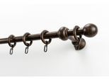 Gardinenstange GARESA "BAROCK", braun (nussbaum), L:330cm Ø:20mm, Holzwerkstoff, Gardinenstangen, Gardinenstange, Vorhanggarnitur, reine Holzgarnitur, verlängerbar, mit Ringe