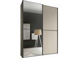 Schwebetürenschrank STAUD "Sinfonie Plus, edles Design in hochwertiger Qualität, Made in Germany", beige (sand), B:167cm H:222cm T:68cm, Holzwerkstoff, Schränke, Schwebetürenschrank, Mit vier verschiedenen Ausstattungsvarianten