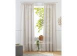 Gardine BRUNO BANANI "Linus" Gr. 1, beige (sandfarben), B:130cm H:145cm, Polyester, Gardinen, Gardine, 1 Schal, eingewebte Querstreifen, verschiedene Größen