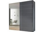 Schwebetürenschrank STAUD "Sonate Como mit Spiegel, Made in Germany", vulkanglas, B:167cm H:222cm T:68cm, Holzwerkstoff, Schränke, Schwebetürenschrank, Mit vier verschiedenen Ausstattungsvarianten