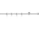 Gardinenstange GOOD LIFE "BOLA" Gr. 3, grau (chromfarben), L:210cm Ø:16mm, Kunststoff, Metall, Gardinenstangen, Gardinenstange, mit Ringen
