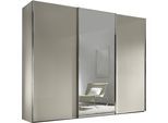 Schwebetürenschrank STAUD "Sinfonie Plus, edles Design in hochwertiger Qualität, Made in Germany", beige (sandglas), B:298cm H:240cm T:68cm, Holzwerkstoff, Schränke, Schwebetürenschrank, Mit Spiegeltür und vier verschiedenen Ausstattungsvarianten