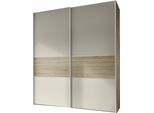 Schwebetürenschrank STAUD "Sinfonie Plus, edles Design in hochwertiger Qualität, Made in Germany", beige (sand dekor, sonoma eiche dekor), B:200cm H:222cm T:68cm, Holzwerkstoff, Schränke, Schwebetürenschrank, In vier verschiedenen Ausstattungsvarianten