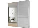 Schwebetürenschrank STAUD "Sonate Como mit Spiegel, Made in Germany", weiß (alpinweißglas), B:200cm H:240cm T:68cm, Holzwerkstoff, Schränke, Schwebetürenschrank, Mit vier verschiedenen Ausstattungsvarianten