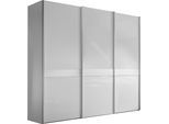 Schwebetürenschrank STAUD "Sinfonie Plus, edles Design in hochwertiger Qualität, Made in Germany", weiß (alpinweißglas, alpinweißglas matt), B:280cm H:222cm T:68cm, Holzwerkstoff, Schränke, Schwebetürenschrank, Mittelband in Mattglas und vier verschiedenen Ausstattungsvarianten