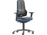 Arbeitsdrehstuhl bimos Neon XXL 9575, bis 180 kg, ohne Kopfstütze, mit Armlehnen, Synchronmechanik, SKINTEC-Polster, schwarz-blau