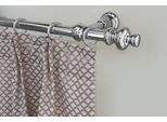 Gardinenstange GARESA "ANDREA", grau (chromfarben), L:160cm Ø:20mm, Metall, Gardinenstangen, Gardinenstange, Vorhanggarnitur, verlängerbar, Endknopf Profil groß, mit Ringen