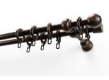 Gardinenstange GARESA "BAROCK", braun (nussbaum), L:110cm Ø:20mm, Holzwerkstoff, Gardinenstangen, Gardinenstange, Vorhanggarnitur, reine Holzgarnitur, verlängerbar, mit Ringe