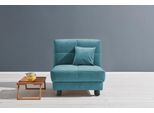 Schlafsofa ELL + ELL "Tilda", blau (petrol), B:85cm H:90cm T:100cm, 100% Polyester, Sofas, Schlafsofa, Breite 85 cm, inkl. 1 Zierkissen